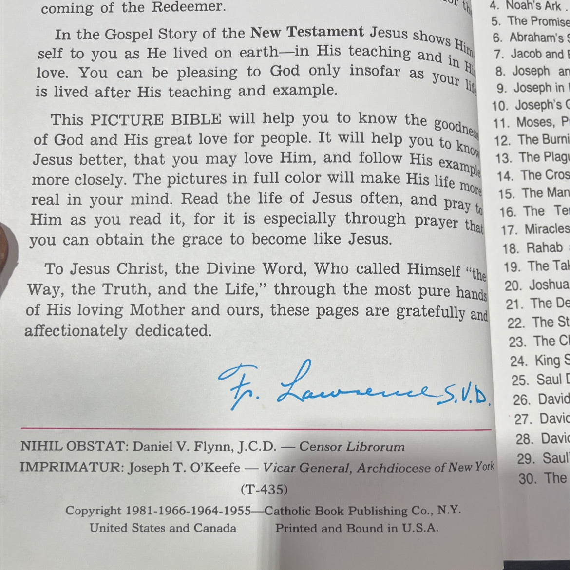 holy bible new catholic picture bible popular stories from the old and new testaments book, by rev. lawrence g.