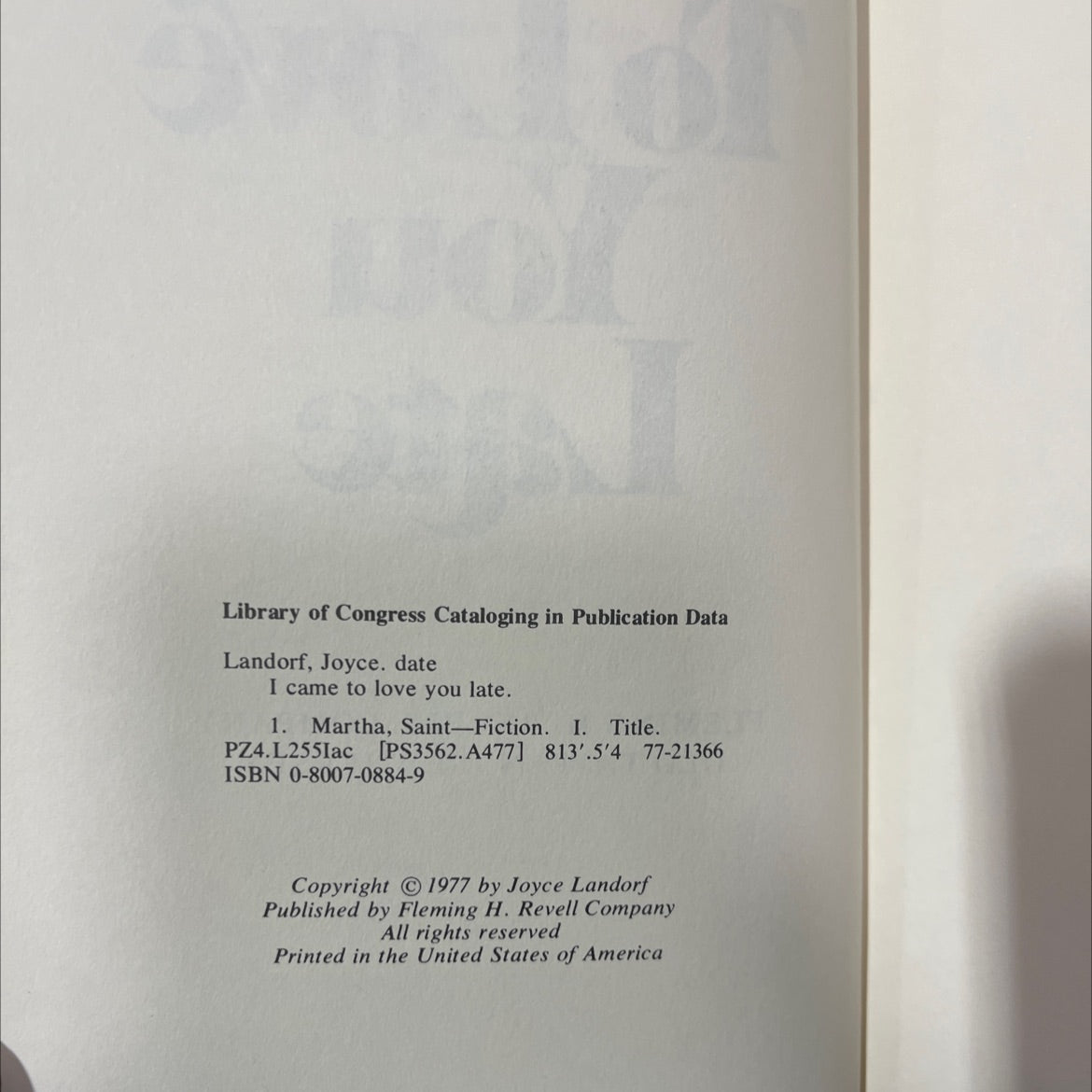 i came to love you late book, by Joyce Landorf, 1977 Hardcover, Vintage