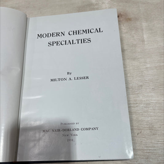 modern chemical specialties book, by milton a. lesser, 1950 Hardcover