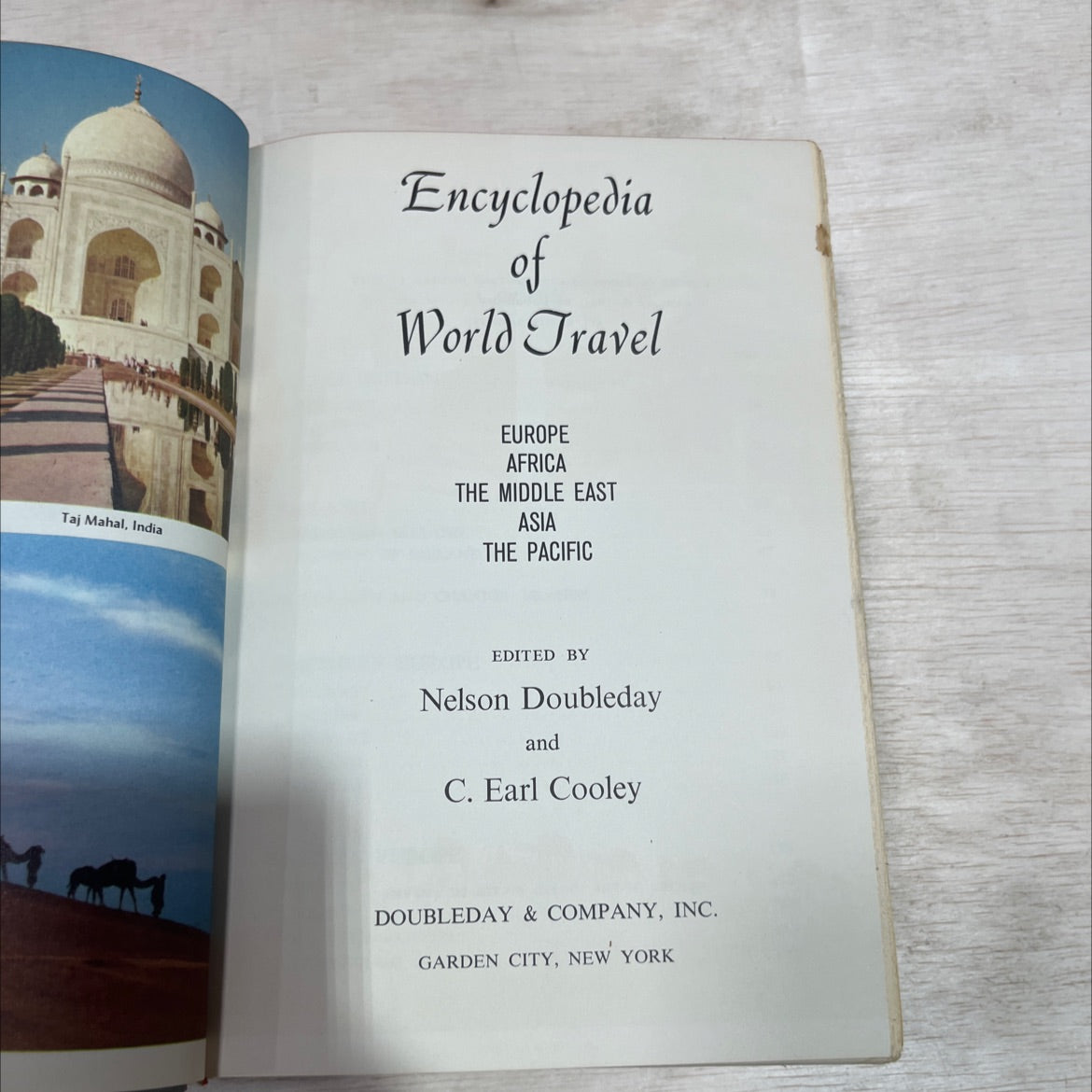 encyclopedia of world travel taj mahal india book, by nelson doubleday and c. earl cooley, 1961 Hardcover