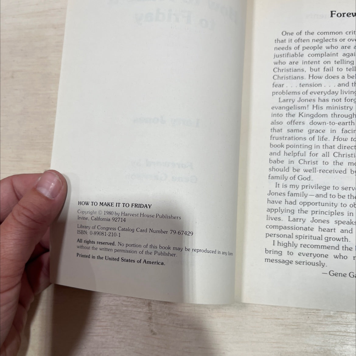 how to make it to friday book, by larry jones, 1980 Paperback