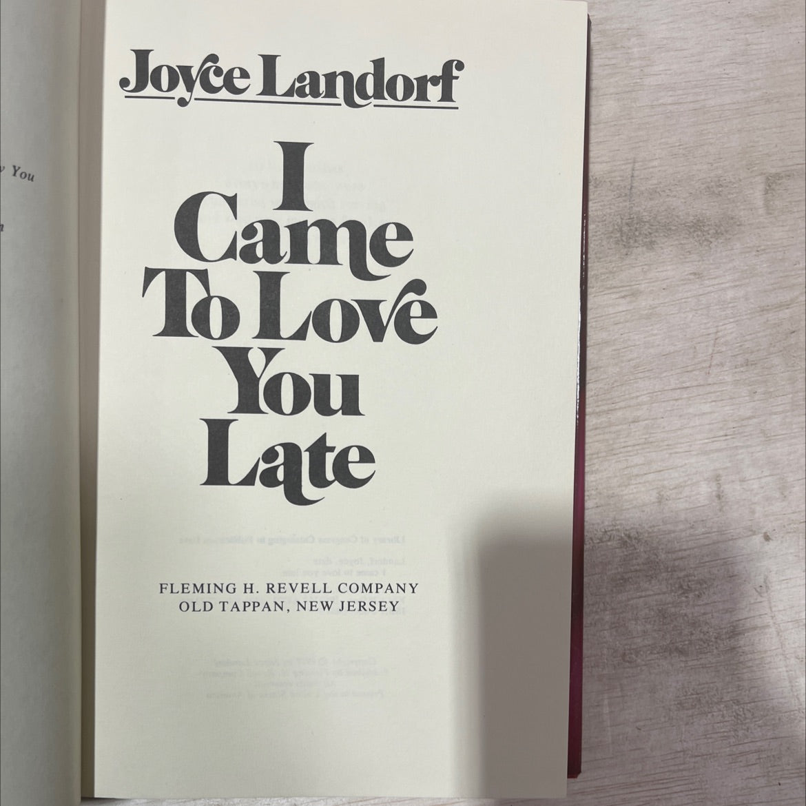 i came to love you late book, by Joyce Landorf, 1977 Hardcover, Vintage