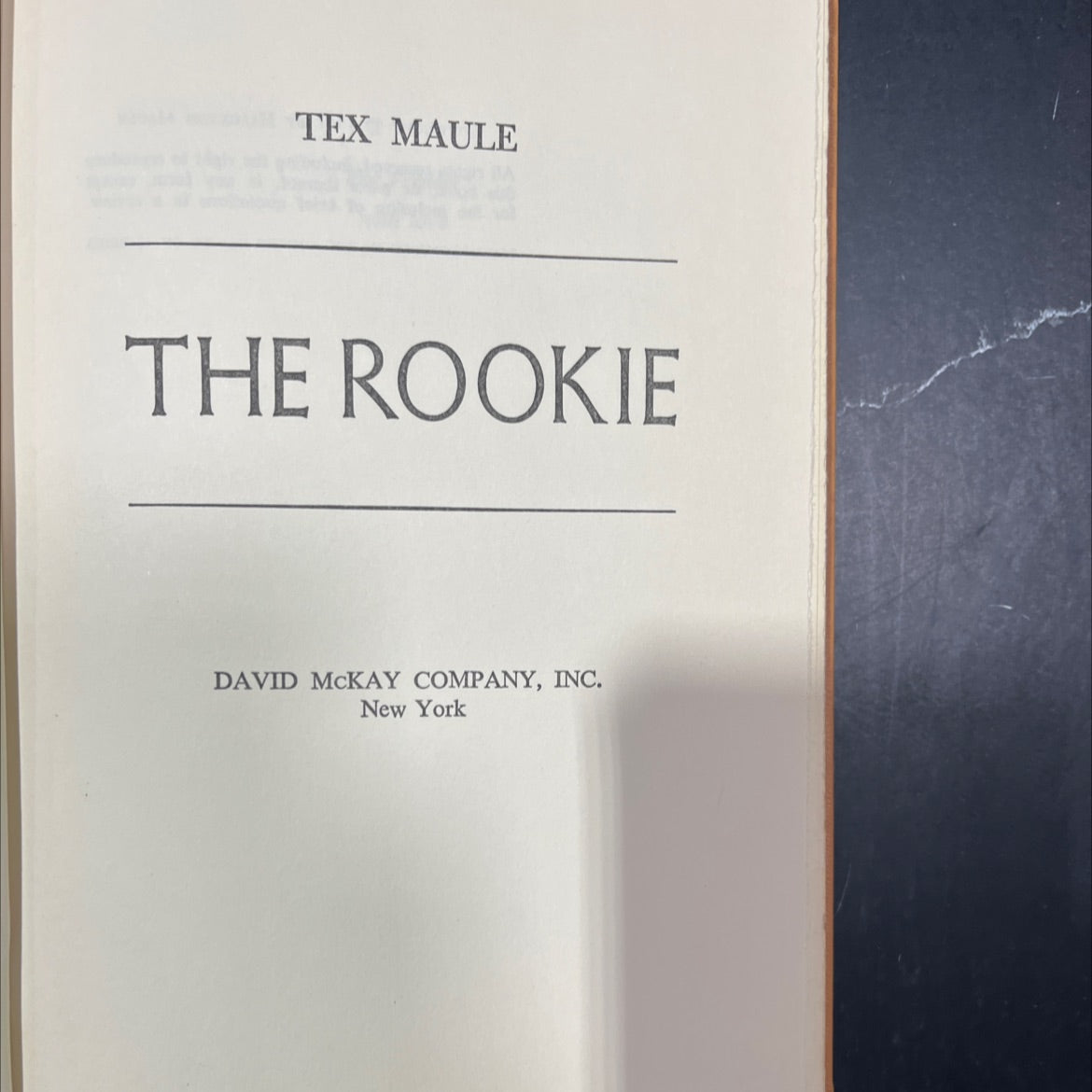 tex maule the rookie book, by hamilton maule, 1961 Hardcover
