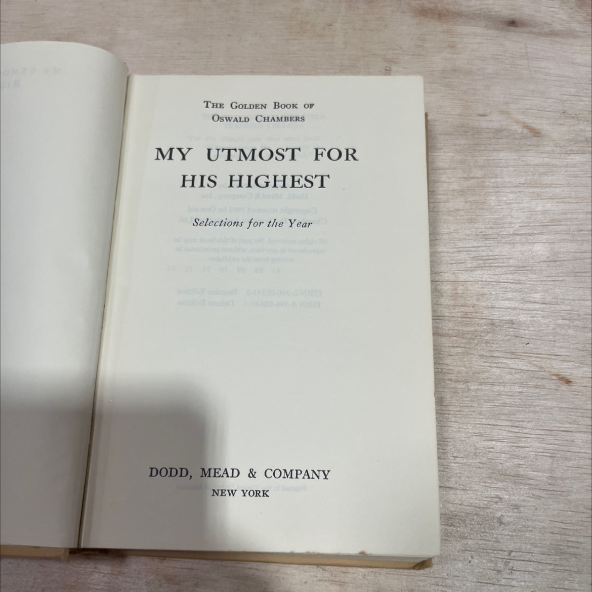 the golden book of oswald chambers my utmost for his highest book, by oswald chambers, 1963 Hardcover