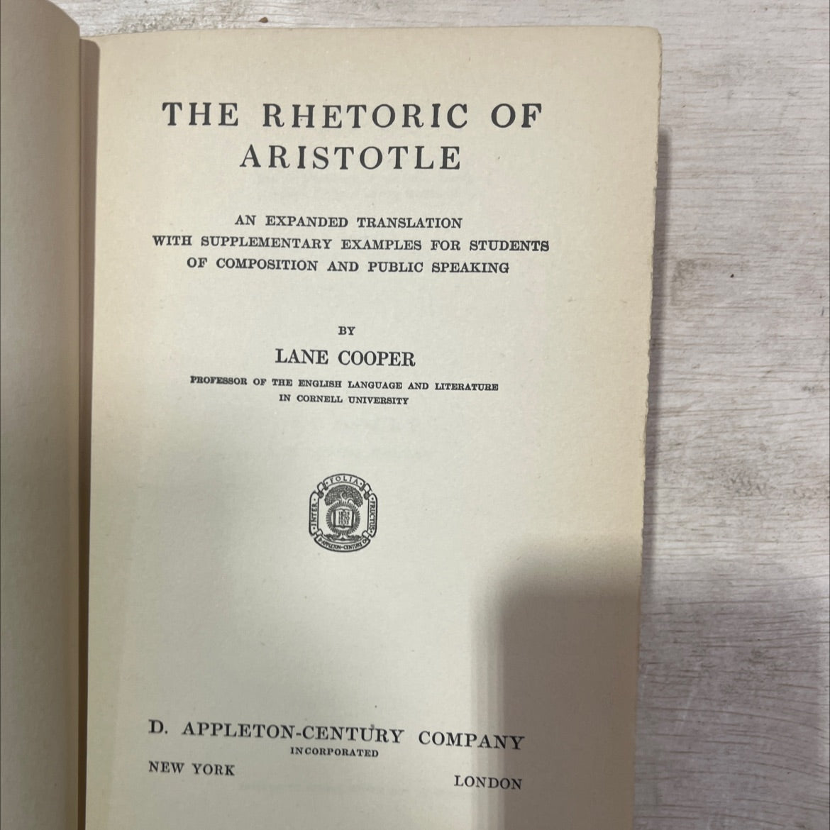 the rhetoric of aristotle an expanded translation with supplementary examples for students of composition and public