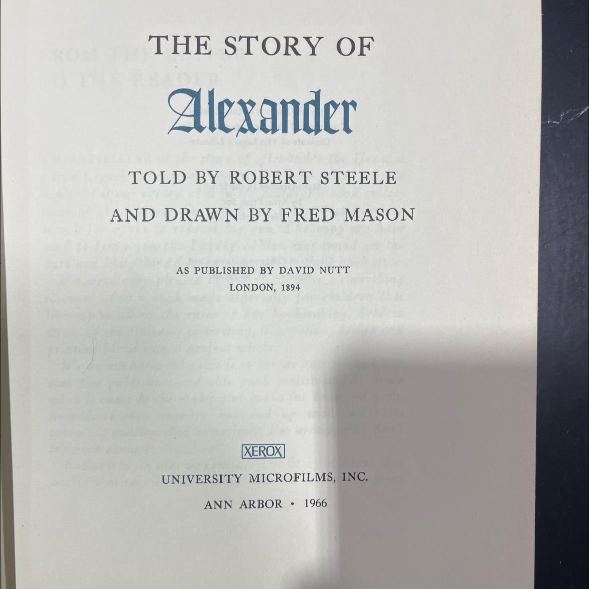 the story of alexander book, by robert steele, 1894 Hardcover