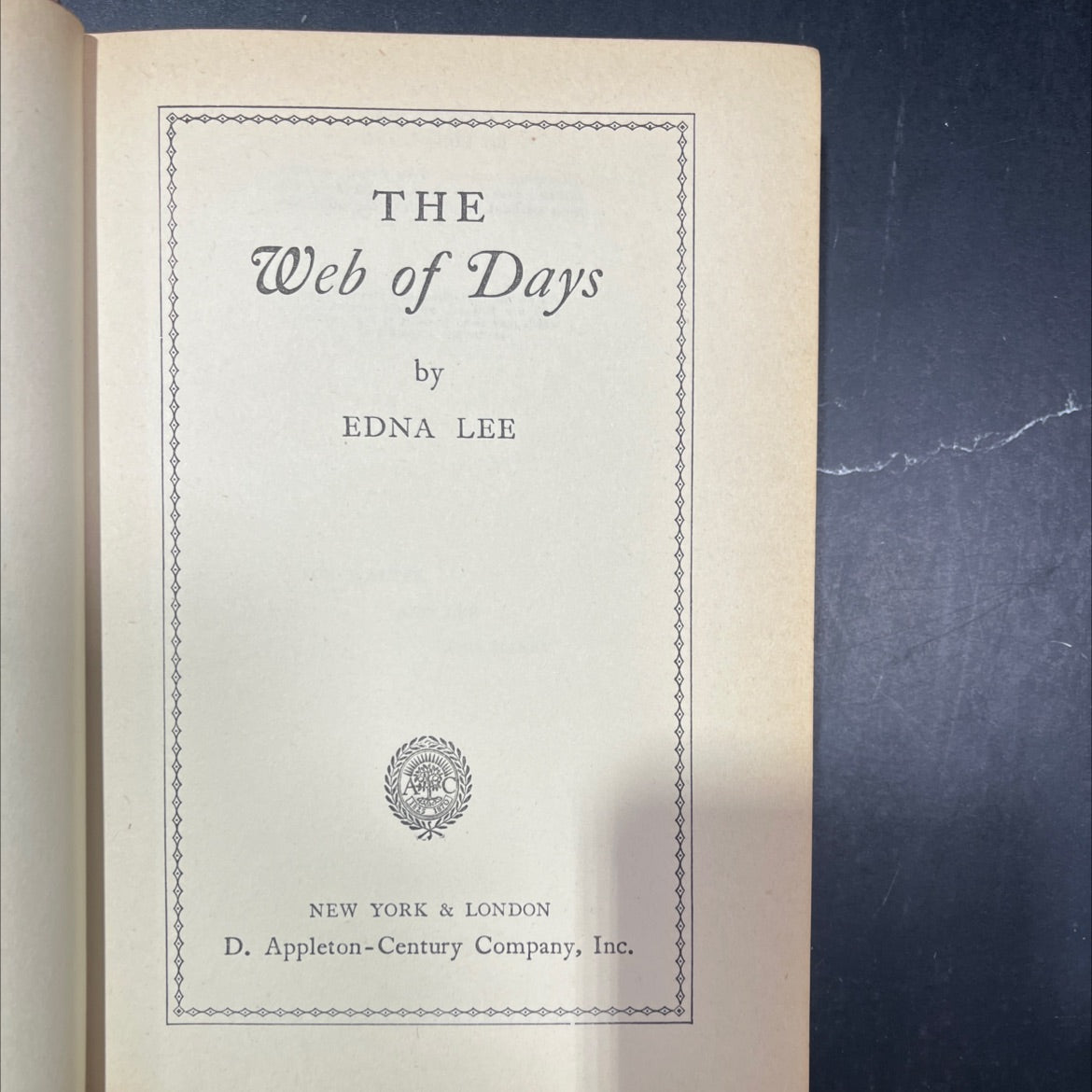 the web of days book, by edna l. lee, 1947 Hardcover