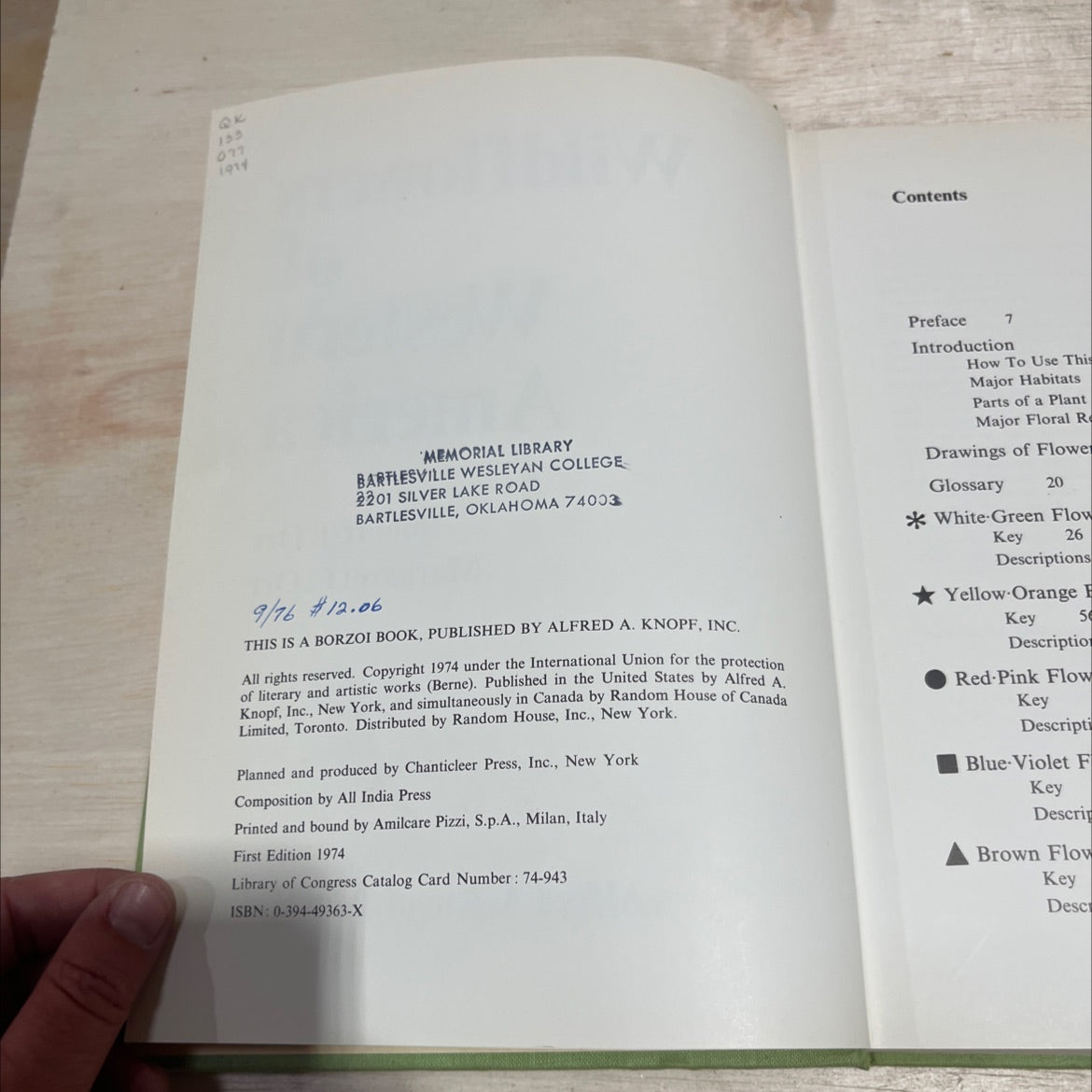 wildflowers of western america book, by robert t. orr, margaret c. orr, 1974 Hardcover